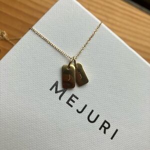 Mejuri 14k Two Tag Necklace "J" and "j"
